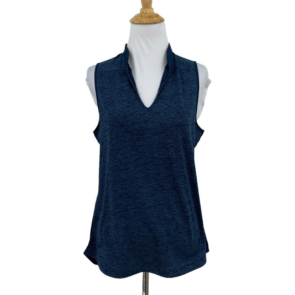 Under Armour Training Shirt Womens M Medium Sleeveless Split Neck Collared Top